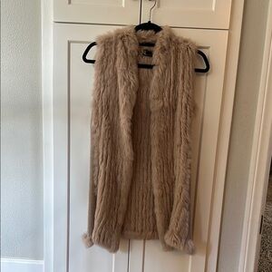 Love Token Rabbit Fur Vest with knit side panels